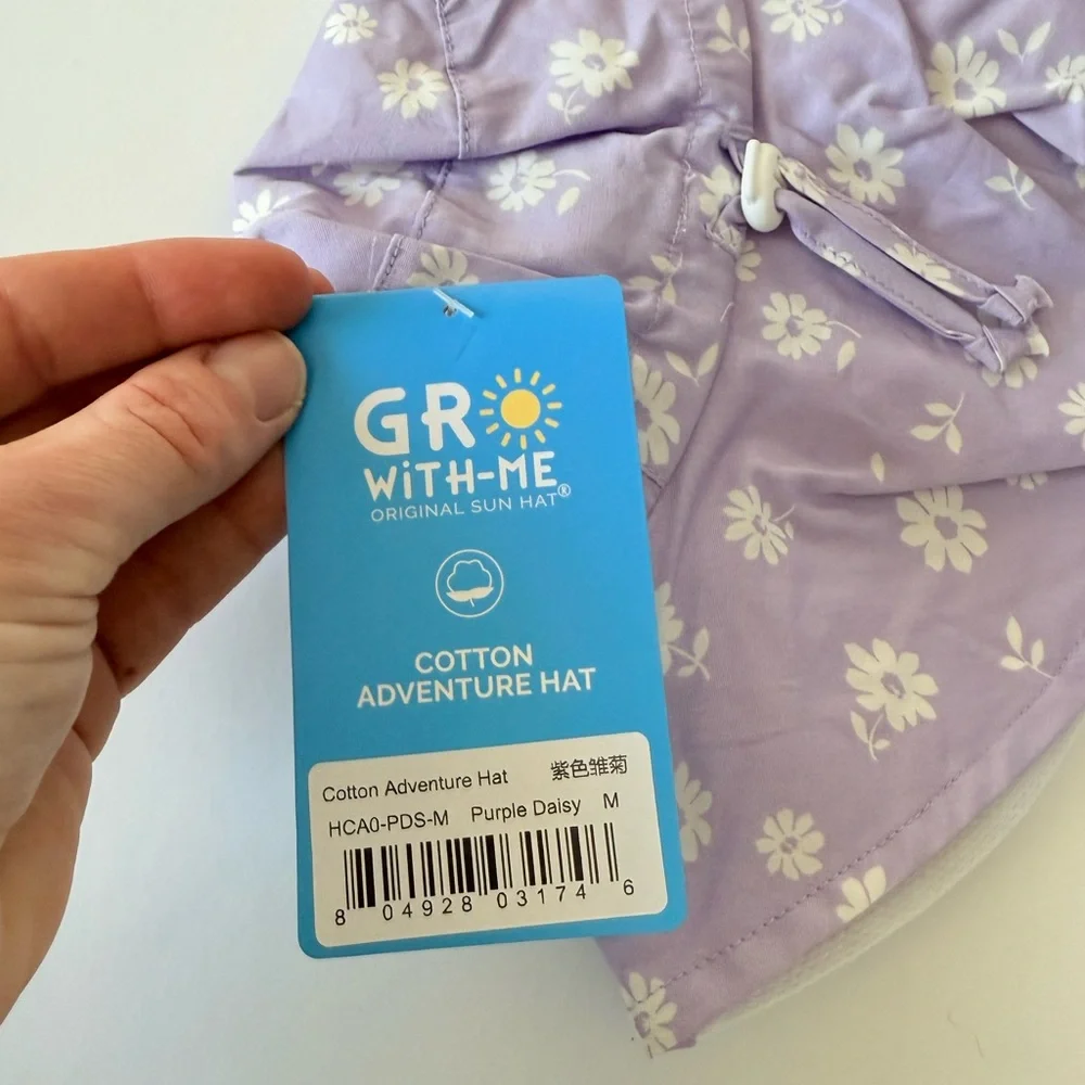 NWT Grow With Me Purple Daisy Cotton Adventure Hat size medium
